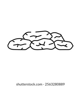 goji dried fruit line icon vector. goji dried fruit sign. isolated contour symbol black illustration