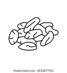 goji dried fruit line icon vector. goji dried fruit sign. isolated contour symbol black illustration
