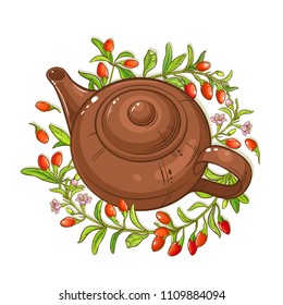 goji tea  illustration