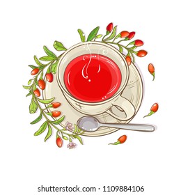 goji tea  illustration