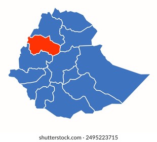 Gojjam administrative divisions of the Ethiopia country