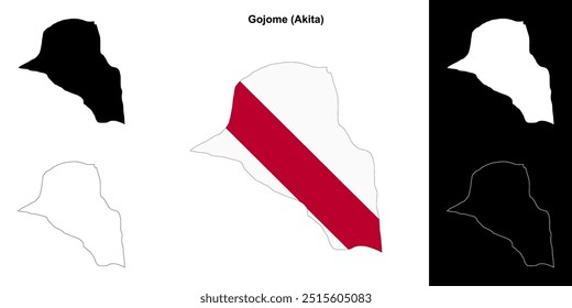 Gojome (Akita) outline map set