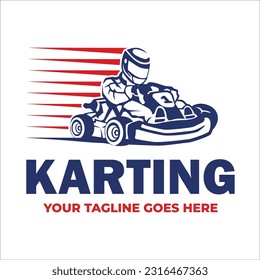 Go-kart logo template. Karting logo vector illustration.