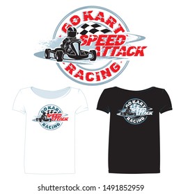 Go-Kart Racing. Extreme Sport. T-shirt Template