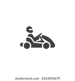 Go-kart racing vector icon. filled flat sign for mobile concept and web design. Kart Racing glyph icon. Symbol, logo illustration. Vector graphics