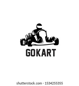 go-kart silhouette logo illustrations vector