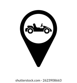 Go-Karting Kaart Pin Vector, Racing Icon, Track Locatie Marker