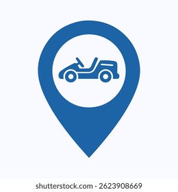 Go-Karting Kaart Pin Vector, Racing Icon, Track Locatie Marker