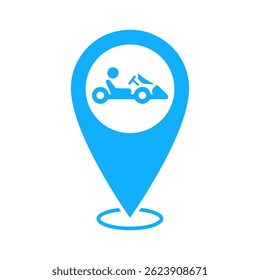 Go-Karting Kaart Pin Vector, Racing Icon, Track Locatie Marker