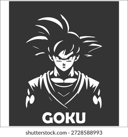 Goku Vetor preto e branco