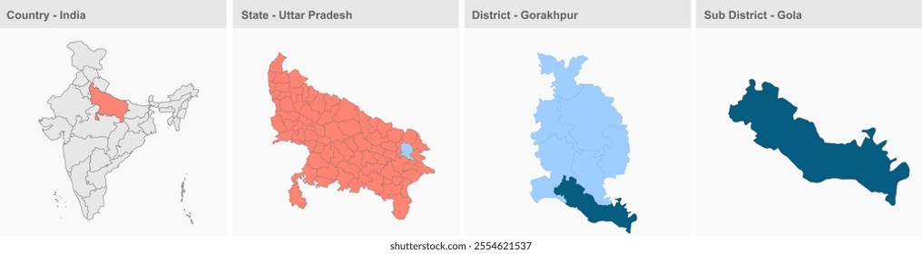 Gola map, Gorakhpur District, Uttar Pradesh State, Republic of India, Government of  Uttar Pradesh, Indian territory, Eastern India, politics, village, tourism