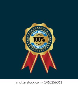 gold 100 Percent Best Quality Badge