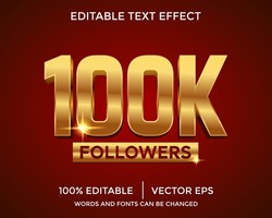 Gold 100K Celebration Text Effect Template