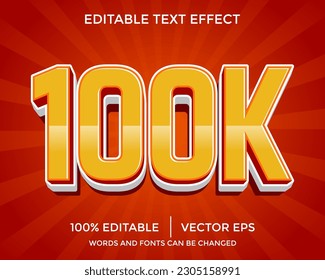 Gold 100K celebration text effect template