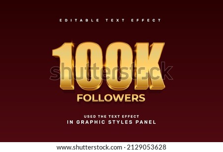 Gold 100K celebration text effect template