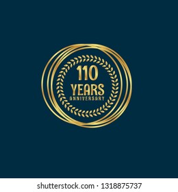 gold 110 years anniversary celebration simple logo
