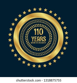 gold 110 years anniversary celebration simple logo