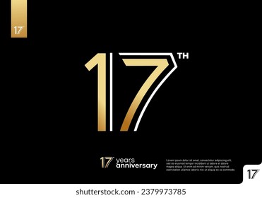 Gold 17th anniversary celebration logo on black background