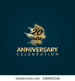 gold 20 years anniversary celebration simple logo