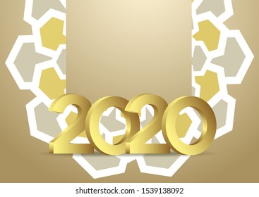 Gold 2020 Greeting Card background template