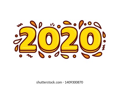 Gold 2020 vector illustration. New 2020 year color background illustration.