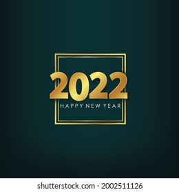 Gold 2022 Happy New Year Greeting Vector Illustration. Design element for flyers, leaflets, postcards and posters.