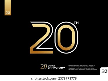 Gold 20th anniversary celebration logo on black background