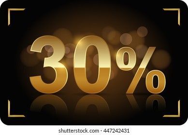 Gold 30 Percent. Vector Image.