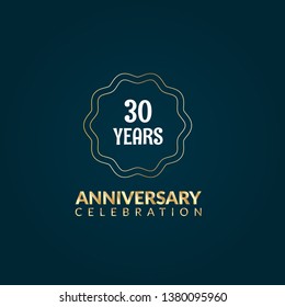 gold 30 years anniversary celebration simple logo