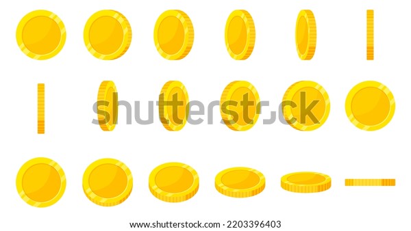 Gold 3d Coin Turn Around Different Stock Vector (Royalty Free ...