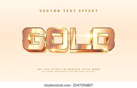 Gold 3d editable vector text effect, with golden luxury concept. 