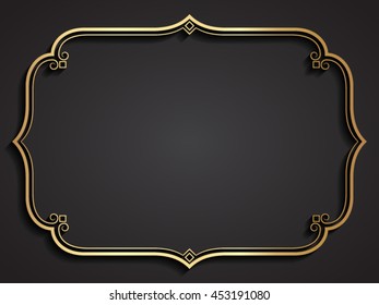 gold 3d frame with shadow / vector illustration