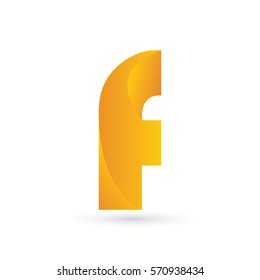 gold 3d initial letter f typography logo design for brand and company identity. gradient orange and yellow color