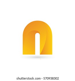 gold 3d initial letter n typography logo design for brand and company identity. gradient orange and yellow color