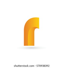 gold 3d initial letter r typography logo design for brand and company identity. gradient orange and yellow color