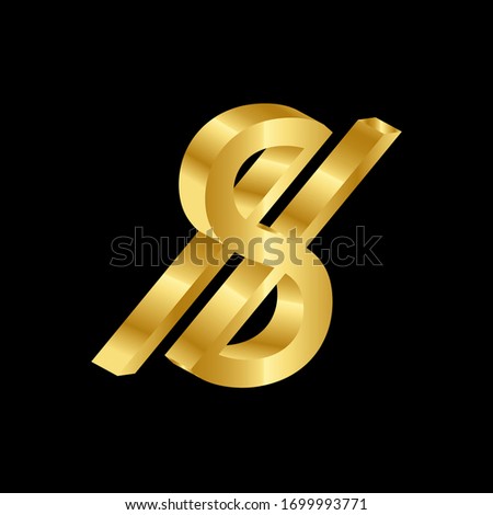 gold 3D luxury sum currency symbol vector