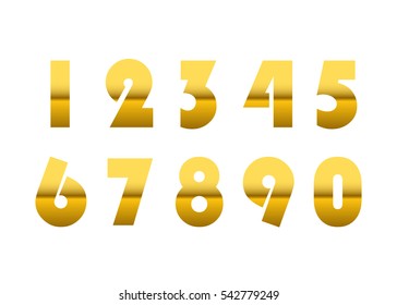 Gold Numbers Set Golden Metallic Font Stock Vector (Royalty Free) 534624400