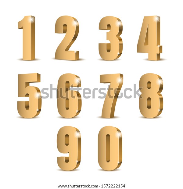 Download Gold 3d Numbers Symbol Set Vector Stock Vector (Royalty ...