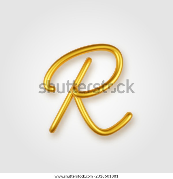 Gold 3d Realistic Capital Letter R Stock Vector (Royalty Free ...