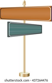 gold 3D rendering - signpost concept.frame sign