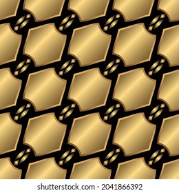 Patrón sin soldadura Gold 3d, ornamento geométrico
