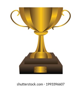 Gold 3D Trophy Design Illustration 