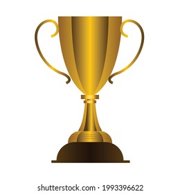 Gold 3D Trophy Design Illustration 