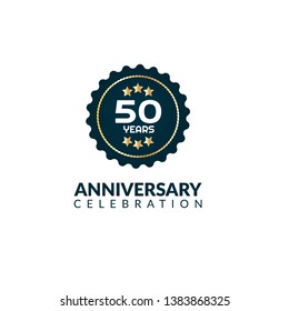 gold 50 years anniversary celebration simple logo