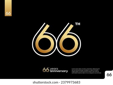 Gold 66th anniversary celebration logo on black background