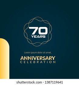 gold 70 years anniversary celebration simple logo 