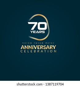 gold 70 years anniversary celebration simple logo 