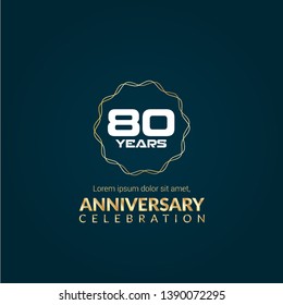 gold 80 years anniversary celebration simple logo 