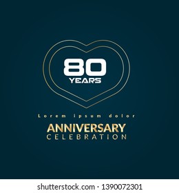 gold 80 years anniversary celebration simple logo 