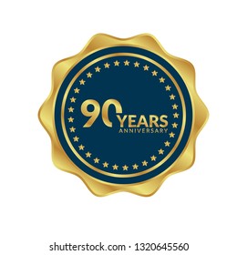 gold 90 years anniversary celebration simple logo